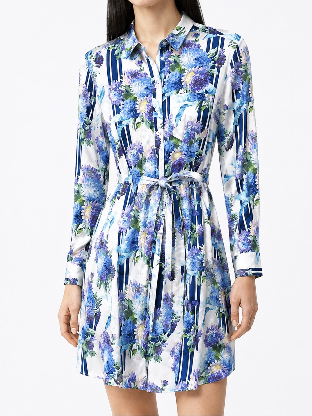 J.Crew Vintage Floral Stripe A-Line Shirtdress Size 4 AW565